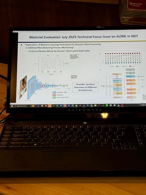 AI ML NDT presentation laptop