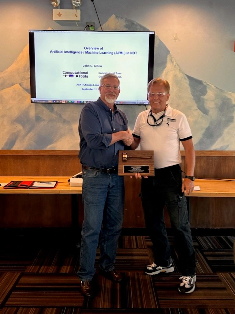 ASNT award plaque presentation